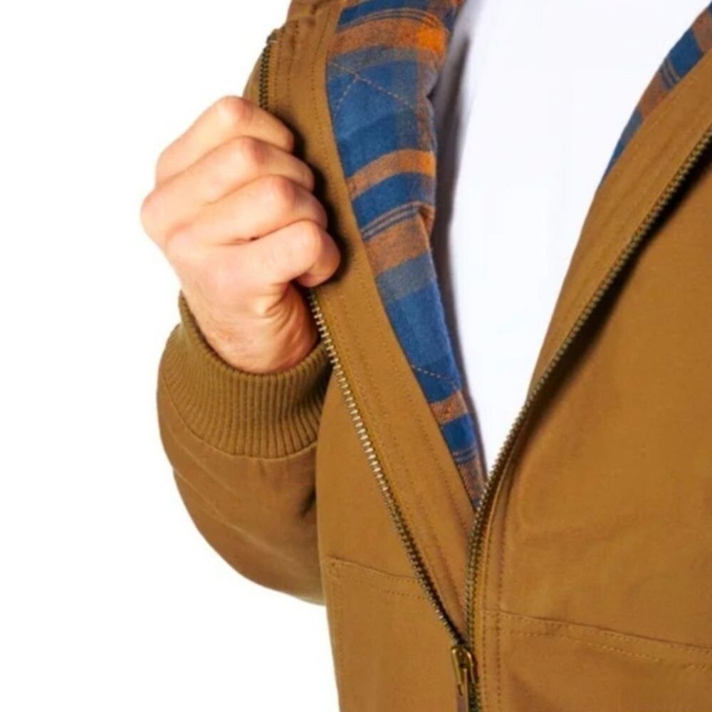 Woolrich Green Label Men's Canvas Hooded Work Jacket Flannel Lined Size XXL - Picture 5 of 5